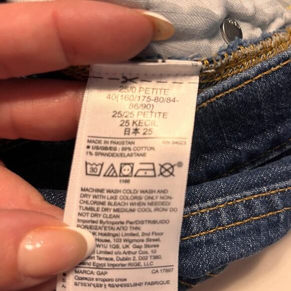 Gap Vintage Flare High Rise Jeans 25/0 Petite Dark Wash - Picture 5 of 8